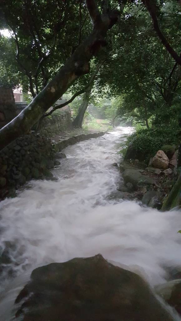 백운동별서를 싸고 도는 계곡물. 물방울이 루비처럼 보인다는 제4경 홍옥폭이다.ⓒ강진군청 제공