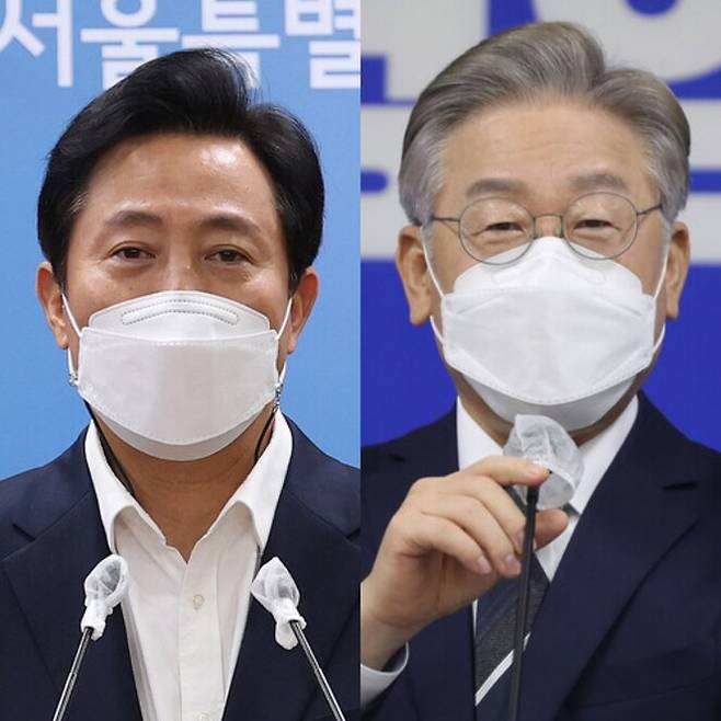 오세훈 서울시장(왼쪽)과 이재명 경기도지사