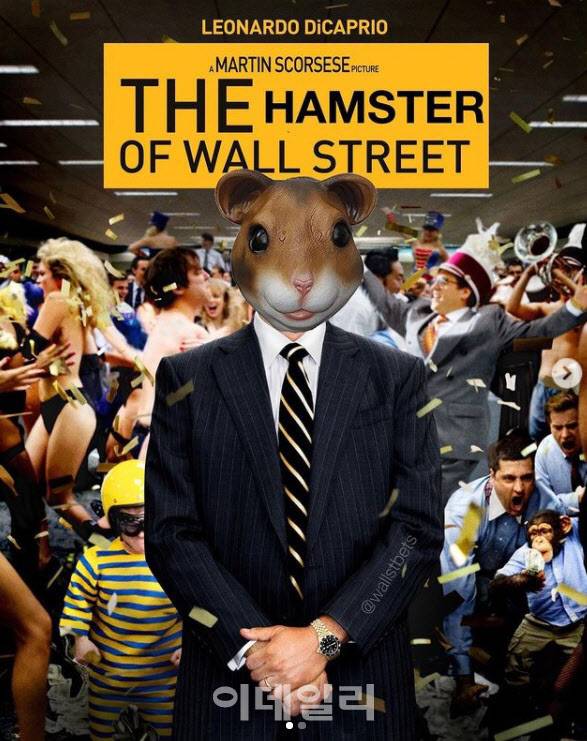 라이브 스트리밍을 통해 암호화폐에 투자하는 햄스터의 수익률이 버크셔 해서웨이를 능가한다는 소식이 전해졌다. 사진은 미국 온라인 커뮤니티에서 유행하는 곡스 밈(meme)이다. (사진= Wallsbet 인스타그램 캡처)