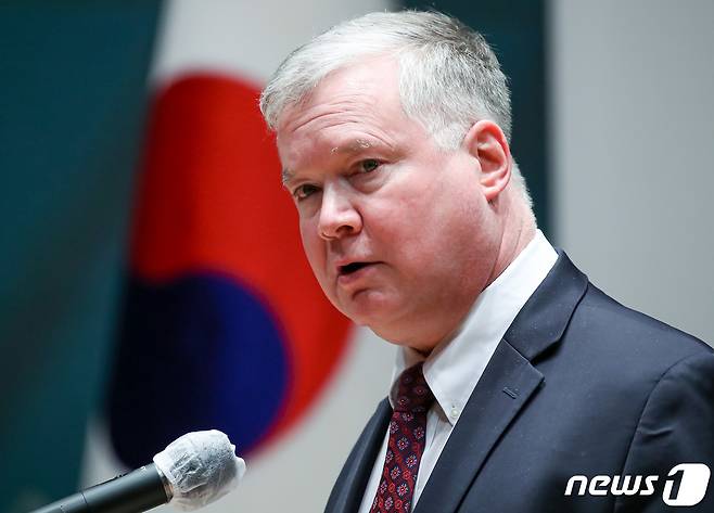 스티븐 비건 미 국무부 부장관 겸 대북특별대표가 지난해 12월10일 오후 서울 종로구 아산정책연구원에서 '미국과 한반도의 미래'를 주제로 강연을 하고 있다./뉴스1 © News1 사진공동취재단