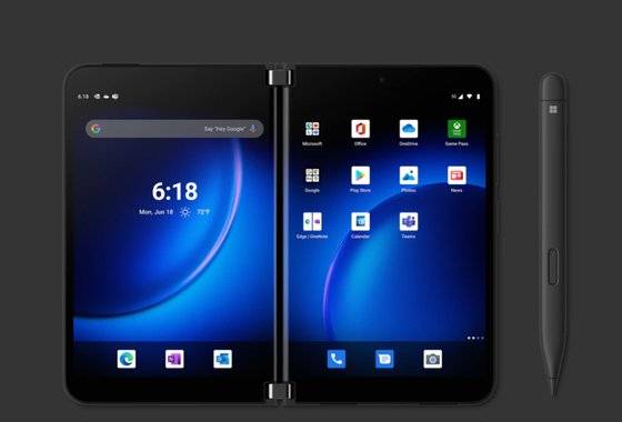 마이크로소프트가 지난 22일 화면 두 개를 붙인 스마트폰 서피스듀오2를 출시했다. [사진 마이크로소프트 홈페이지]