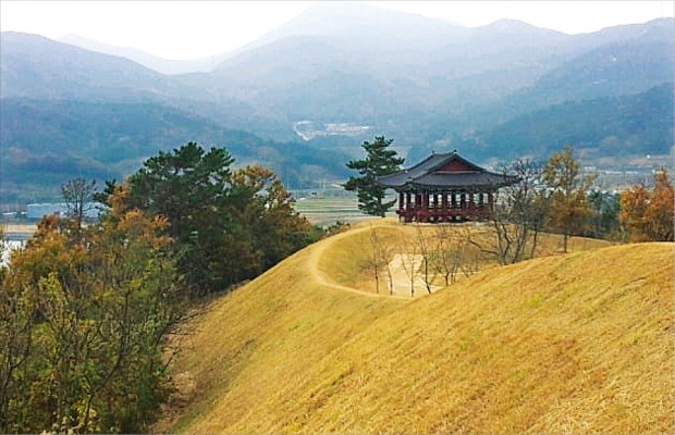 청해진 성벽 풍경.