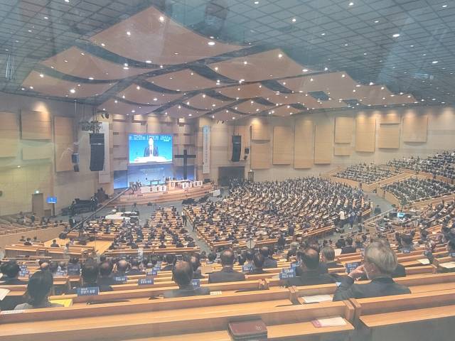 예장통합 106회 총회 개회 직후 회의장 모습.