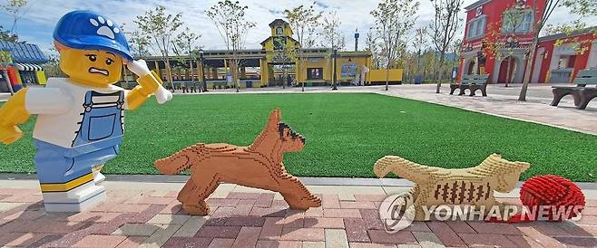 레고로 만들어진 춘천 테마파크 시설 [촬영 이상학]