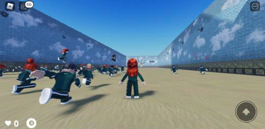 유저들이 로블록스에서 오징어 게임 속 내 콘텐츠인 '무궁화 꽃이 피었습니다'를 하고 있는 모습. 로블록스 캡처