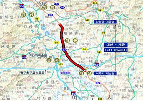 여주시(시장 이항진)의 민선7기 핵심 공약사업인 '국도37호 여주~양평 확장사업'과 '국지도70호 이천~흥천 확장사업' 주요사업인 '국도37호 여주~장호원 건설사업'이 국토교통부 '제5차 국도·국지도 건설계획(2021~2025)'에 모두 반영됐다고 29일 밝혔다. / 사진제공=여주시