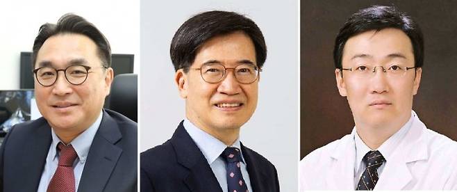 성학준 연세대 의대 의학공학교실 교수(왼쪽)와 박중원 국립암센터 간담도췌장암센터 교수(가운데), 최동호 한양대 의대 외과 교수가 화이자의학상 수상자로 선정됐다. 한국화이자제약 제공