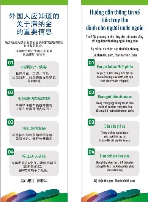 오산시 외국어 체납 배너 홍보물. / 사진제공=오산시