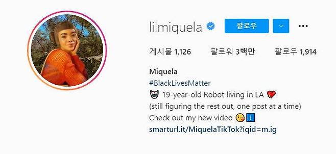 릴 미켈라의 인스타그램 프로필 (출처=릴 미켈라 인스타그램)