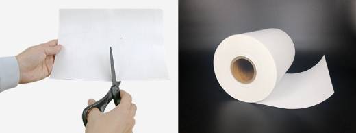 (좌)휴시트 종이 예시 (우)휴시트 roll/사진제공=휴마스터