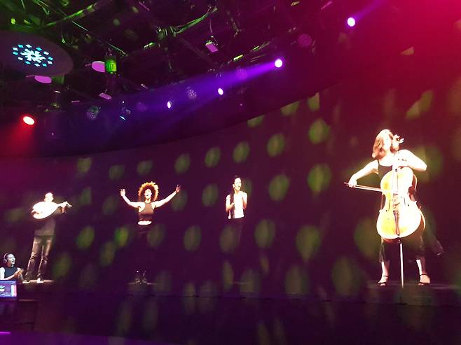 2020 두바이 엑스포에 설치된 이스라엘관 내부 모습./코트라 제공