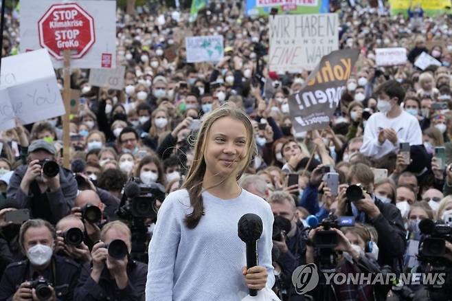 스웨덴의 청년 환경운동가 툰베리[AP=연합뉴스]