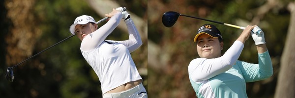 사진= 숍라이트에 출전한 고진영(좌)-박인비, LPGA 제공