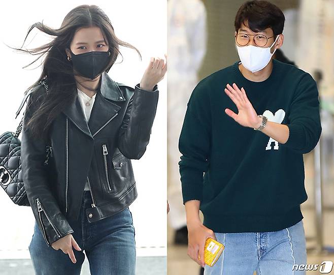 프랑스 파리로 출국 당시 찍힌 그룹 블랙핑크 지수, 프랑스에서 귀국한 축구선수 손흥민 /사진=뉴스1