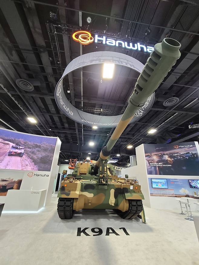 Hanwha Defense’s K9A1, a modified version of the firm’s best-selling K9 Thunder self-propelled howizter. (Hanwha Defense)