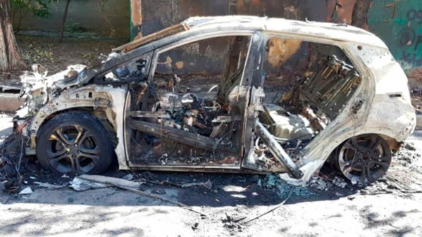 지난 2019년 9월 우크라이나에서 있었던 볼트 EV 화재사고.