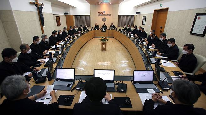 한국천주교주교회의 2021 추계 정기총회 장면. 한국천주교주교회의 제공