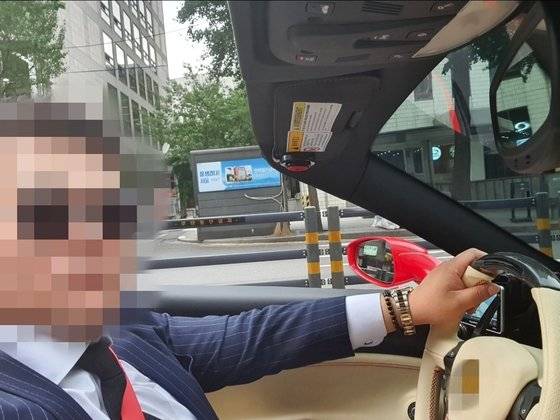 외제차 탄 수산업자 사칭 사기범 김모씨 [연합뉴스]