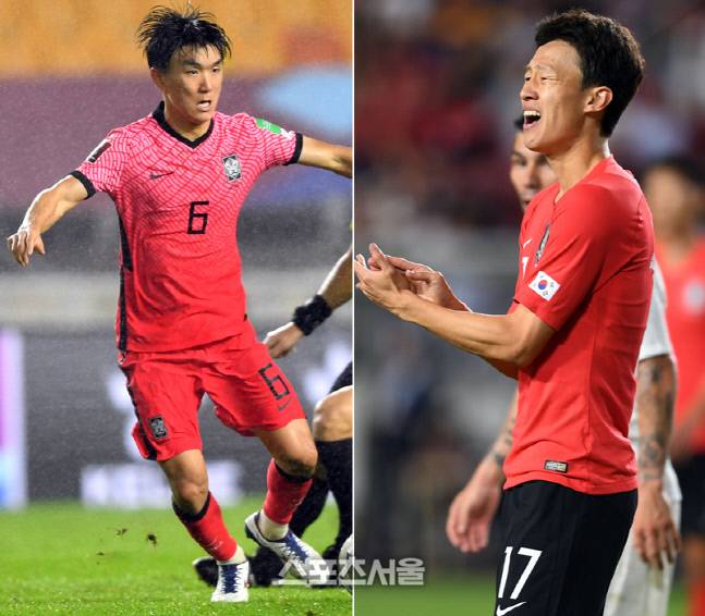 축구대표팀 황인범(왼쪽), 이재성. 스포츠서울DB