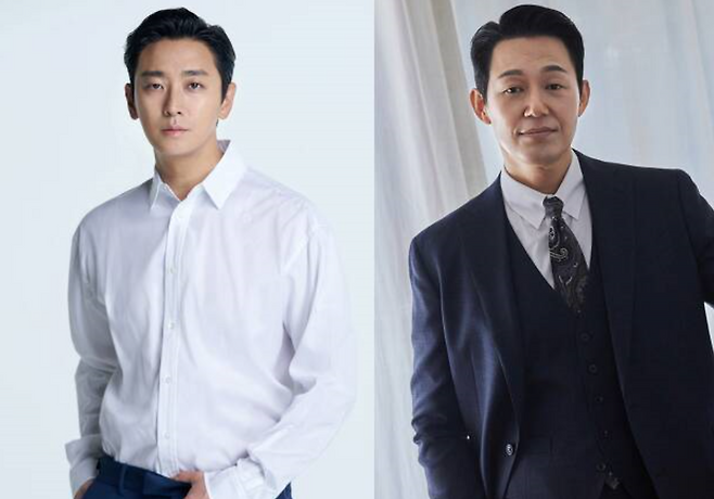 주지훈(왼쪽) 박성웅 주연 영화 `젠틀맨` 촬영장에 벌떼가 습격해 소동이 빚어졌다. 제공|웨이브