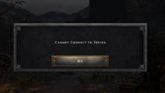 게임 '디아블로 2: 리저렉션'의 '접속 불가'를 알리는 화면. 트위터 캡처