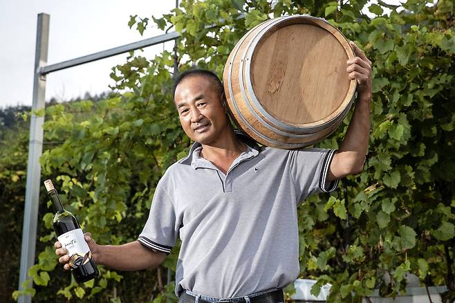 백승현 대표는 자연을 링삼아 한국 와인의 챔피언이 되고 싶다고 말했다. 장진영 기자