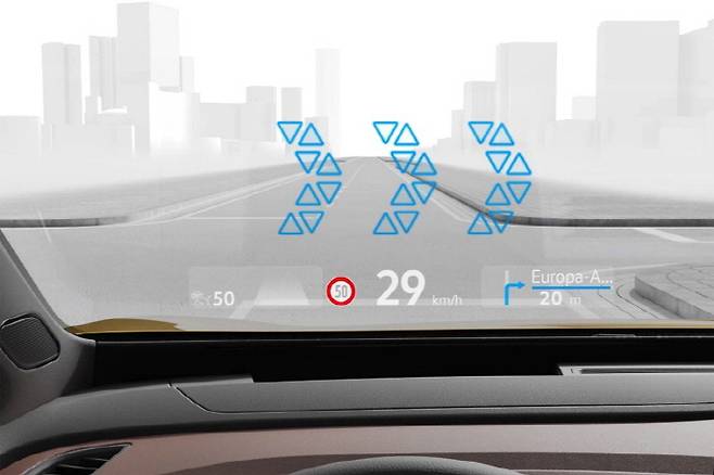 폭스바겐 ID.4 증강현실 HUD [사진출처=폭스바겐]