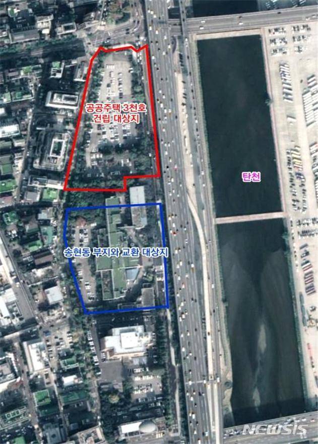 [서울=뉴시스]서울 강남구 삼성동 옛 서울의료원 공공주택 건립부지와 맞교환 부지 현황사진.(사진=강남구 제공).2021.10.16. photo@newsis.com