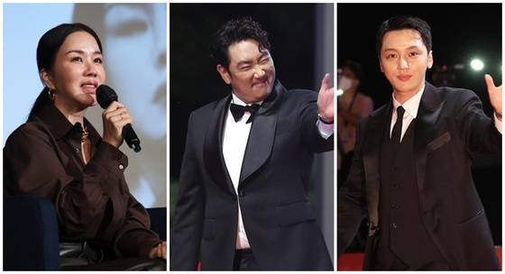 제26회 부산국영화제(BIFF)에 참석한 사람엔터 배우 엄정화·조진웅·변요한 | 사진=연합뉴스·JTBC엔터뉴스