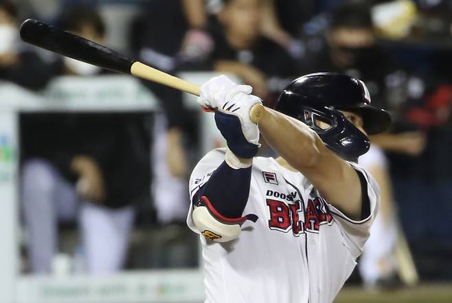 두산 김재환. 연합뉴스