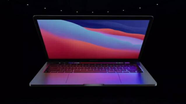 ARM 아키텍처 기반의 M1 프로세서가 적용된 애플의 13인치 '맥북프로' (사진=씨넷)
