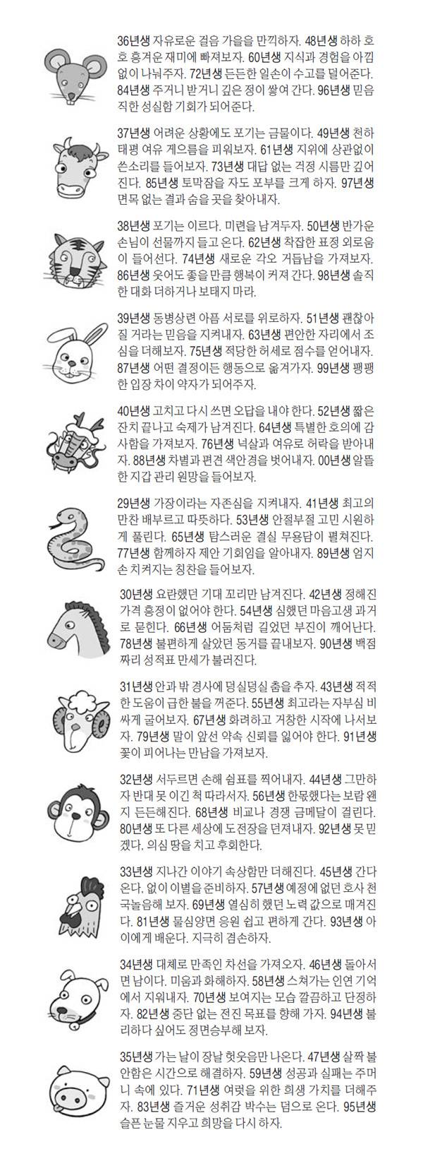 오늘의 운세 / 사진=매일경제