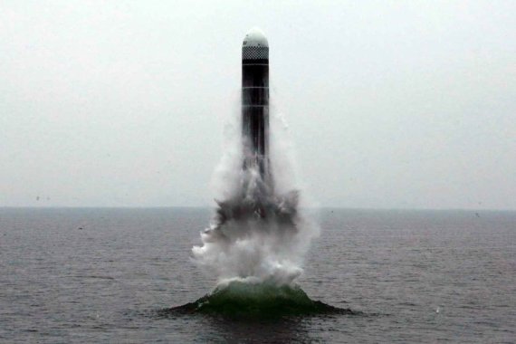 북한의 잠수함발사탄도미사일(SLBM) '북극성-3형''. 사진=뉴스1