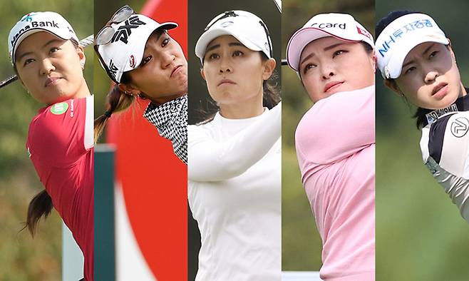 이민지(왼쪽부터), 리디아 고, 대니엘 강, 장하나, 박민지