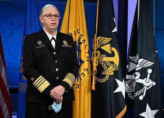 지난 19일(현지시각) 레이첼 레빈이 4성급 공중보건서비스단장에 취임했다. /로이터연합뉴스