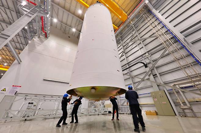 누리호 1단 산화제탱크.(사진=한국항공우주연구원)