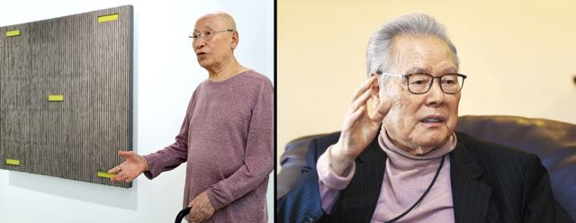 22일 '금관 문화훈장'을 수상하는 박서보 화백(왼쪽)과 이어령 명예교수. 국민일보 자료사진