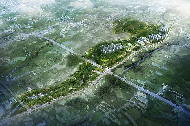 제주 오등봉공원 특례사업 전체 조감도./자료제공=호반건설© 뉴스1