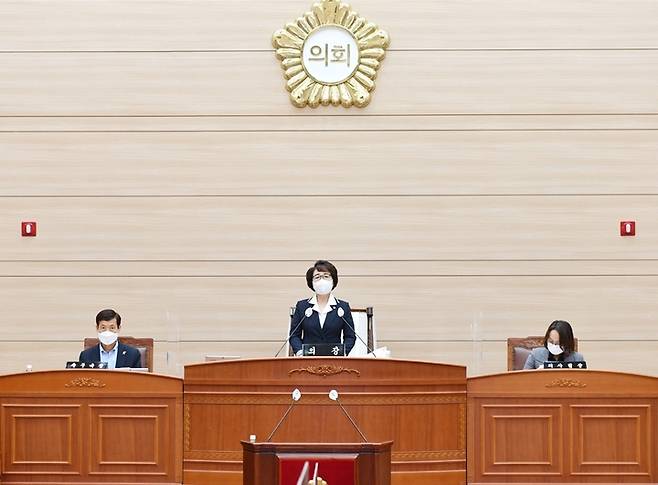 보령시의회 제240회 임시회에서 발언을 하는 박금순 의장.(사진=보령시의회 제공) *재판매 및 DB 금지