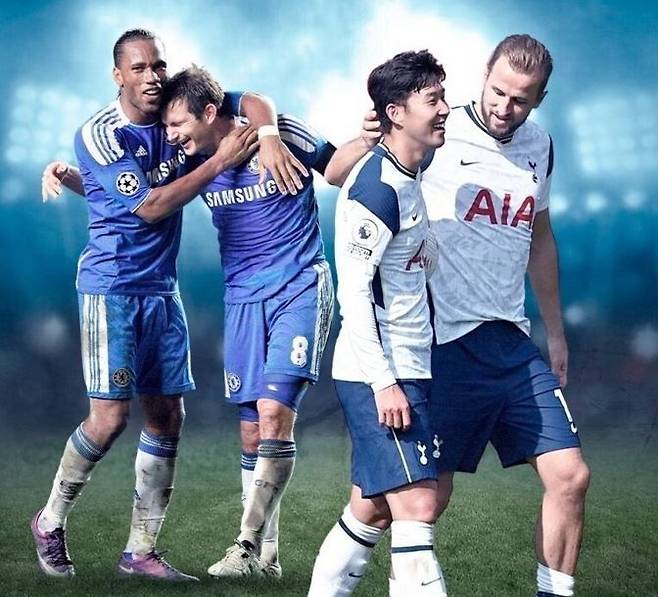 드로그바-람파드 듀오(왼쪽)의 최다골 기록에 도전하는 손흥민과 케인(텔문도 캡처)© 뉴스1