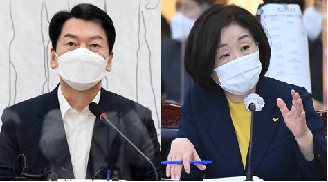 안철수 국민의당 대표(왼쪽)와 심상정 정의당 대선후보 [연합]