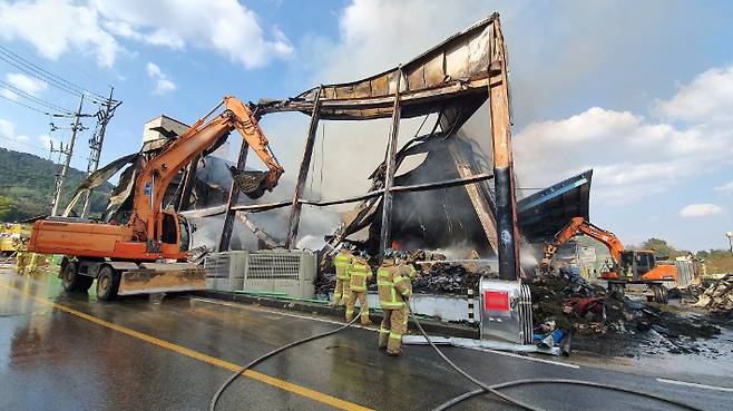 화재 현장. 충남 홍성소방서 제공