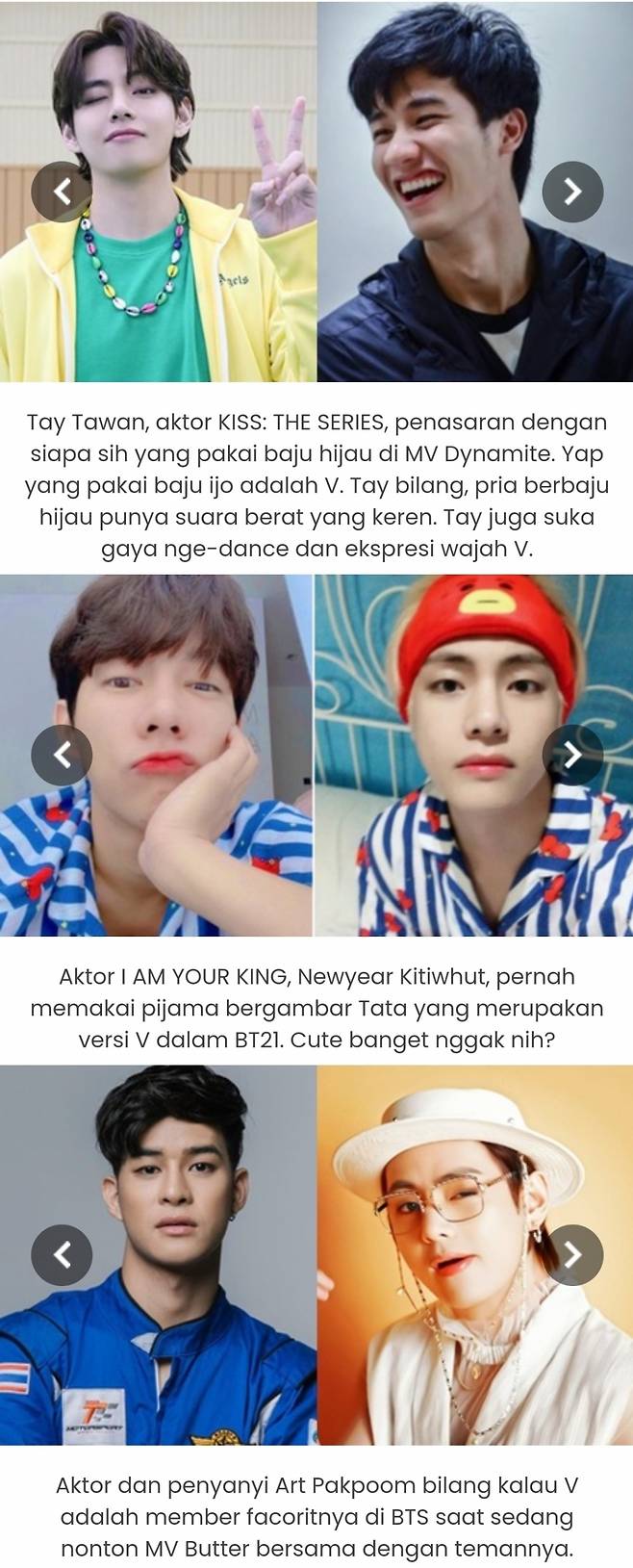 '아시아 프린스' 방탄소년단 뷔, 태국 미남 스타들도 "내 최애는 뷔"..전 세계 사랑하는 '글로벌 매력남'