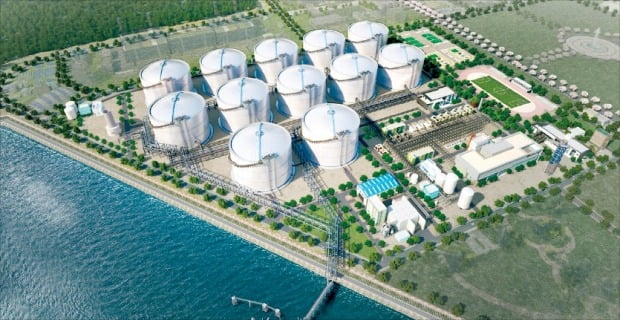 한양이 2025년 완공을 목표로 짓고 있는 동북아 LNG 허브 터미널 조감도. /한양 제공