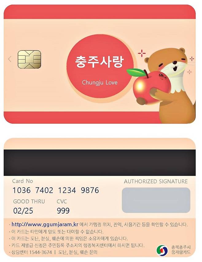 충주시 꿈 자람 카드 *재판매 및 DB 금지