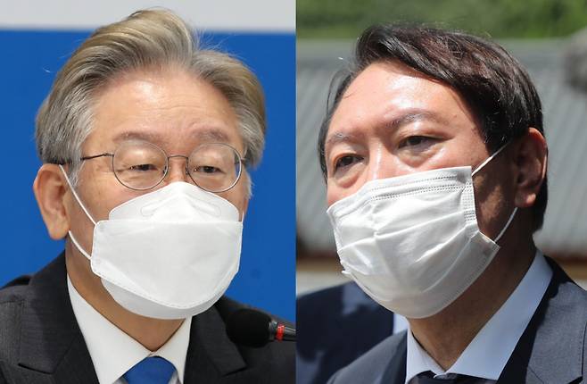 이재명 더불어민주당 대선후보(왼쪽)와 윤석열 전 검찰총장 ⓒ 시사저널