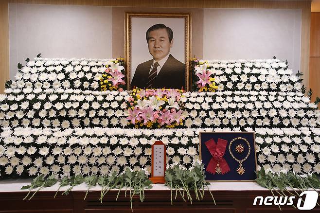 서울대학교병원 장례식장에 마련된 고(故) 노태우 전 대통령 빈소. 2021.10.27/뉴스1 © News1 사진공동취재단