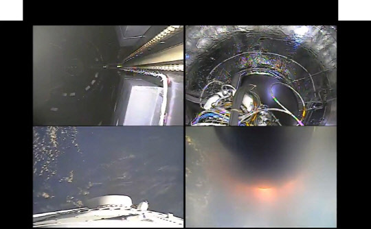 누리호가 지난 21일 발사한 후 2단 작동 구간에서 위성모사체를 보호하고 있는 페어링을 분리하는 모습. 항우연 제공