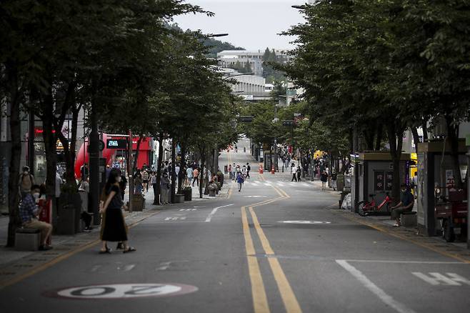 서울 서대문구의 한산한 신촌 거리 모습 (사진=뉴시스)