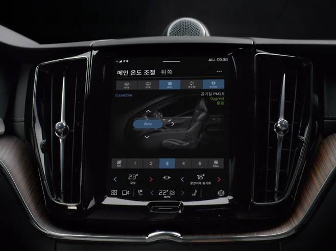 XC60 온도조절 시스템. 모든 기능을 음성으로 조작할 수 있다.
